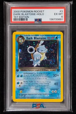 2000 Pokemon Dark Blastoise First Edition Holo #3/82 Team Rocket PSA 6 - Image 1