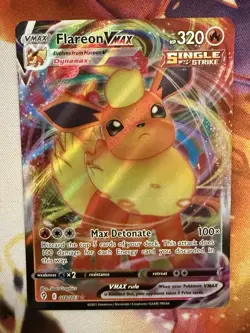 Pokemon TCG Flareon VMAX 018/203 Ultra Rare Holo SWSH07 Evolving Skies NM+ - Image 1