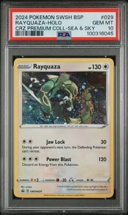 2024 POKEMON SWSH BLACK STAR PROMO #029 RAYQUAZA-HOLO PSA 10 - Image 1