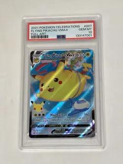 2021 Pokemon Celebrations Flying Pikachu VMAX Full Art #007 Gem Mint PSA 10 - Image 1