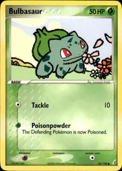 Vintage Wotc Pokemon Bulbasaur Crystal Guardians 45/100 Light Play LP - Image 1