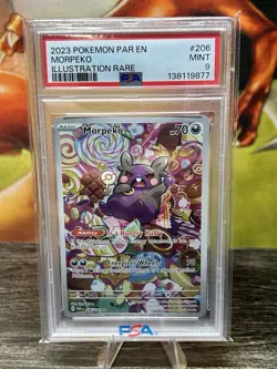 2023 POKEMON PAR EN-PARADOX RIFT ILLUSTRATION RARE #206 MORPEKO PSA 9 - Image 1