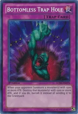 Yugioh! HP Bottomless Trap Hole - LCJW-EN078 - Secret Rare - 1st Edition Heavily - Image 1