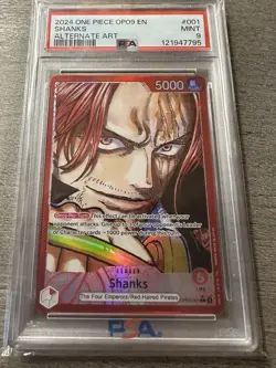 2024 One piece Shanks Alt Art OP09-001 PSA 9 Mint - Image 1