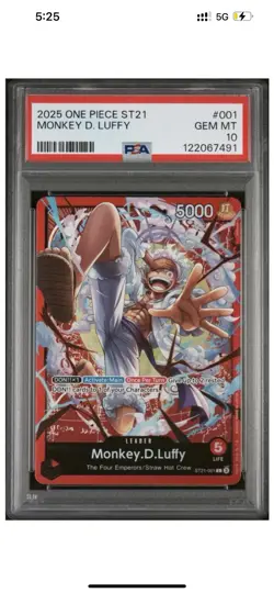 2025 One Piece Monkey D. Luffy #ST21-001 PSA 10 - Image 1