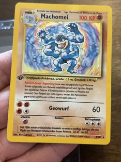 Machomei 1st ED Pokemon German Base Set 8/102 Machamp Holo Vintage Card TCG - Image 3