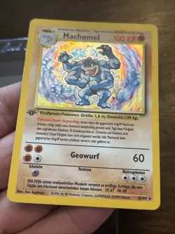 Machomei 1st ED Pokemon German Base Set 8/102 Machamp Holo Vintage Card TCG - Image 4