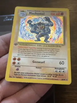 Machomei 1st ED Pokemon German Base Set 8/102 Machamp Holo Vintage Card TCG - Image 5