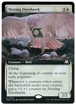MTG March of the Machines Commander Nesting Dovehawk (EXTENDED ART) MINT/NM x1 - Image 1