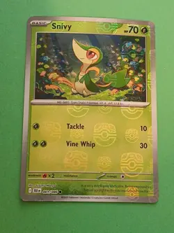 Pokemon Scarlet & Violet Black Bolt Snivy 001/086 Reverse Rare Masterball Patern - Image 1