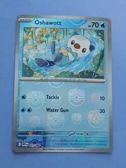 Pokemon Scarlet & Violet White Flare Oshawott 021/086 Reverse Rare Masterball - Image 1