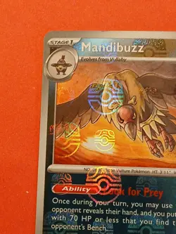 Pokemon Scarlet & Violet White Flare Mandibuzz 064/086 Reverse Rare Masterball - Image 2