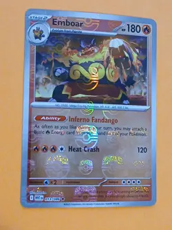 Pokemon Scarlet & Violet White Flare Emboar 013/086 Reverse Rare Masterball - Image 1