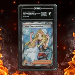 Pokemon Mega Evolution LILLIE'S DETERMINATION Ultra Rare 169/132 TAG 9 - Image 1