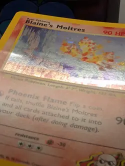 Pokemon TCG Blaine's Moltres Gym Heroes 1/132 WotC Vintage 2000 Holo Rare - LP - Image 3