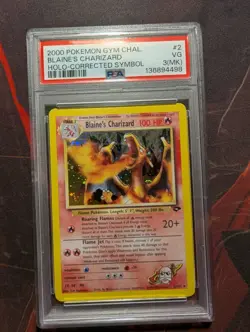 2000 POKEMON GYM CHALLENGE #2/132 BLAINE'S CHARIZARD HOLO PSA 3(MK) - Image 1