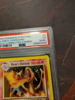 2000 POKEMON GYM CHALLENGE #2/132 BLAINE'S CHARIZARD HOLO PSA 3(MK) - Image 3