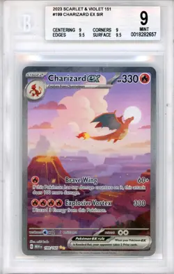 2023 Pokemon Scarlet and Violet 151 Charizard ex SIR #199 BGS 9 MINT* - Image 1
