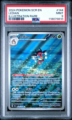 2024 Pokemon SCR EN Illustration Rare #144 Ledian PSA 9 MINT - Image 1