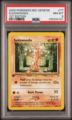 2000 POKEMON NEO GENESIS 1ST ED #77 SUDOWOODO PSA 8 - Image 1