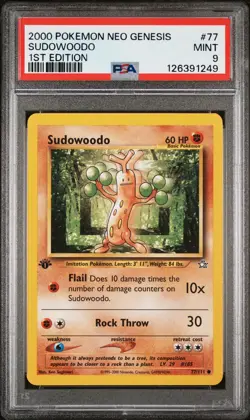 2000 POKEMON NEO GENESIS 1ST ED #77 SUDOWOODO PSA 9 - Image 1
