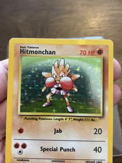 Pokemon TCG Hitmonchan Base Set 7/102 Holo Unlimited Holo Rare - Image 2