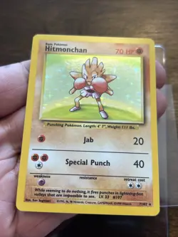 Pokemon TCG Hitmonchan Base Set 7/102 Holo Unlimited Holo Rare - Image 4
