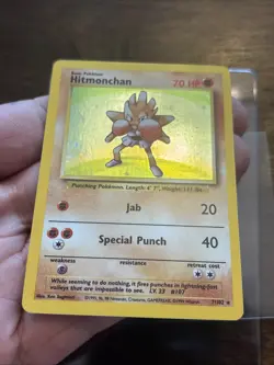 Pokemon TCG Hitmonchan Base Set 7/102 Holo Unlimited Holo Rare - Image 5
