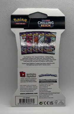 Pokemon TCG 2021 Chilling Reign Sleeved Booster Pack Factory Sealed - Image 2