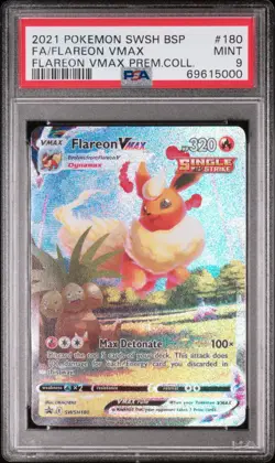 PSA 9 MINT 2021 POKEMON SWSH BLACK STAR PROMO #180 FULL ART/FLAREON VMAX - Image 1