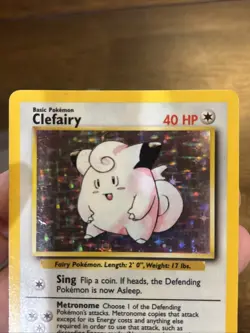 Pokemon TCG Clefairy Base Set 5/102 Holo Unlimited Holo Rare vintage old school - Image 2