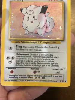 Pokemon TCG Clefairy Base Set 5/102 Holo Unlimited Holo Rare vintage old school - Image 3
