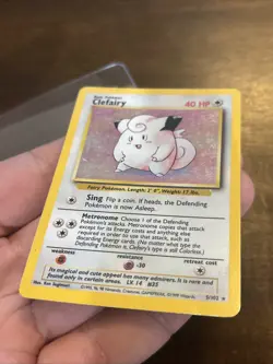 Pokemon TCG Clefairy Base Set 5/102 Holo Unlimited Holo Rare vintage old school - Image 5