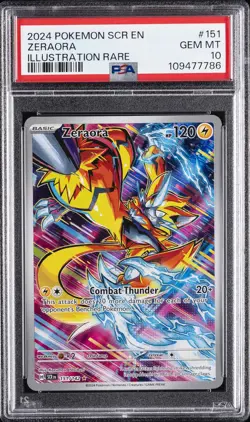 2024 POKEMON SCR EN-STELLAR CROWN ILLUSTRATION RARE #151 ZERAORA PSA 10 - Image 1