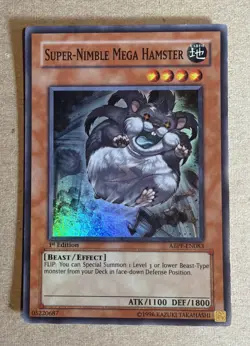 YuGiOh Super-Nimble Mega Hamster ABPF-EN083 1st Edition Super Rare LP - Image 1