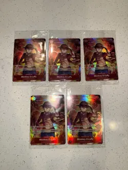 Set Of 5 Sealed Promo One Piece Card Treasure Booster Monkey.D.Luffy ST10-006 - Image 1