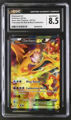 CGC 8.5 Charizard EX 2016 Black Star Promos XY121 Pokemon Card - Image 1