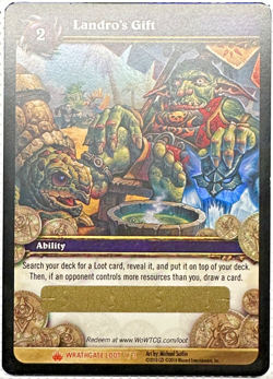 Landro's Gift Unscratched WoW World Of Warcraft TCG Loot Card - Image 3