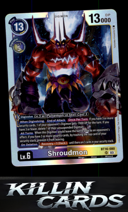 Shroudmon BT16-080 SR Digimon Card Game Super Rare Beginning Observer Card NM - Image 1