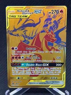 Reshiram & Charizard GX SM247 Pokemon 2021 TCG Black Star Promo Holo Card NM - Image 1