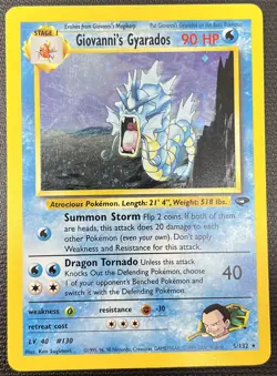 Giovanni's Gyarados 5/132 Gym Challenge Holo Pokemon Card NM - Image 1