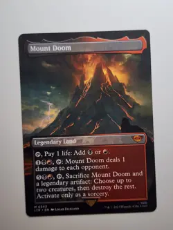 MTG Mount Doom Borderless Card Lord of the Rings Universes, #0343 Regular - Image 1