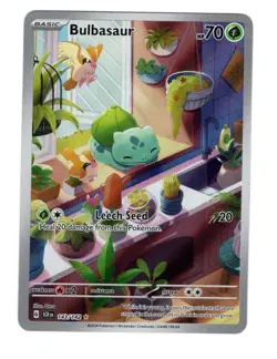 2024 Pokemon TCG Bulbasaur Stellar Crown Illustration Rare Holo Card 143/142 - Image 1