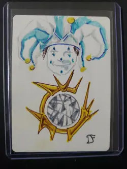 MTG Mox Diamond Sketch Dan Frazier Altered Art Magic Artist Proof SIGNED Jester. - Image 2