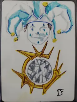 MTG Mox Diamond Sketch Dan Frazier Altered Art Magic Artist Proof SIGNED Jester. - Image 3