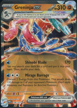 Greninja EX 106/167 S&V Twilight Masquerade TWM Holo Double Rare Pokemon Card NM - Image 1