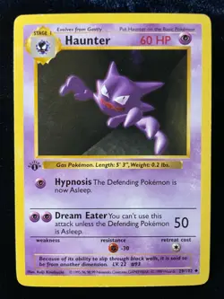 1999 Pokemon Shadowless 1st Edition Base Set Haunter #29 - Image 1