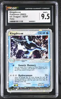 CGC 9.5 MINT+ Kingdra ex 2003 EX Dragon 92/97 Holo Pokemon Card - Image 1