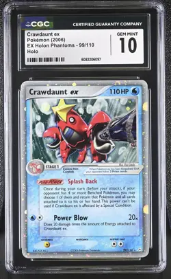 CGC 10 GEM MINT Crawdaunt ex 2006 EX Holon Phantoms 99/110 Holo Pokemon Card - Image 1