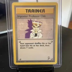 VINTAGE Imposter Professor Oak 102/130 Base Set 2 Pokemon Card NM - Image 1